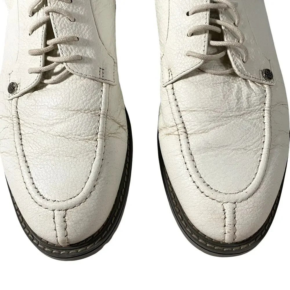 G/Fore GFORE Snow White Pebble Leather Split Toe Golf Shoes Mens Size 10.5